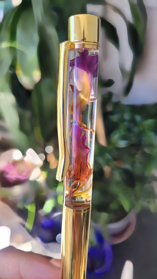Gold Lotus Flower Pen with tropical plant background Liv 4 You 2